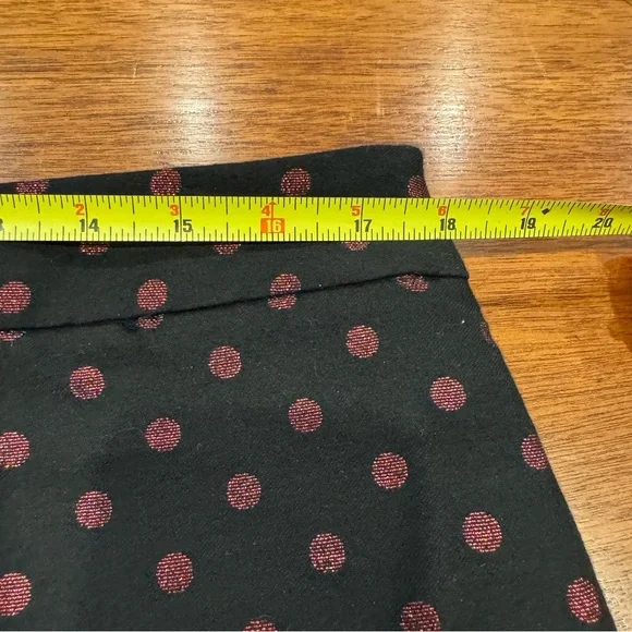 Talbots Kick Crop Pants in Holiday Dot Sz‎ 12 Black & Red Shimmering Polka Dots - Picture 11 of 16